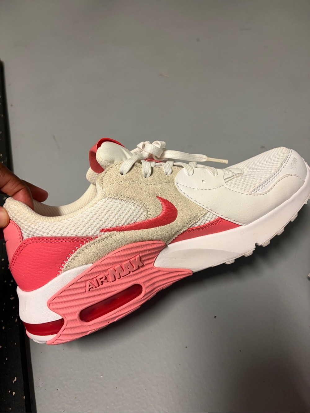Nike Women’s Air Max Sneakers in White and Pink Coral - Picture 2 of 7